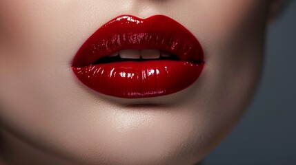 Obraz premium Red lips. Beauty industry style illustration. Red lipstick