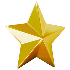 Golden Star Right Side Facing PNG Transparent Background