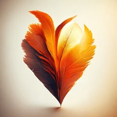 Heart made out of feathers in 1x1 Format. instagram.