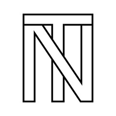 Logo sign nt tn icon double letters logotype n t
