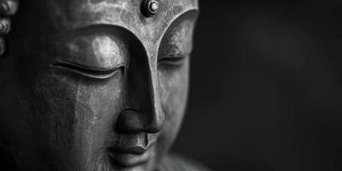 Zelfklevend Fotobehang Black and White Buddha Statue © Fotograf