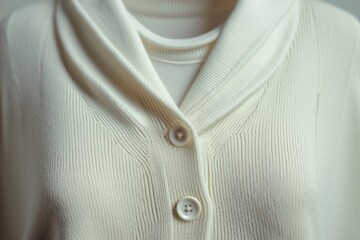 Close-Up White Sweater with Buttons