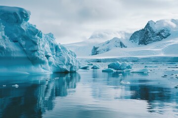 Fototapeta na wymiar Large Iceberg in Body of Water
