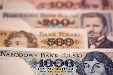 Old Polish money a business background - obrazy, fototapety, plakaty
