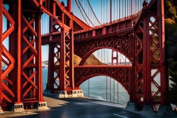 george state bridge over tThe structure of Golden Gate Bridge he river, 