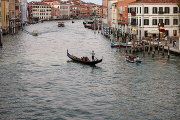 Fototapeta na wymiar Grand Canal in the Ponte degli Scalzi area in Venice, Italy