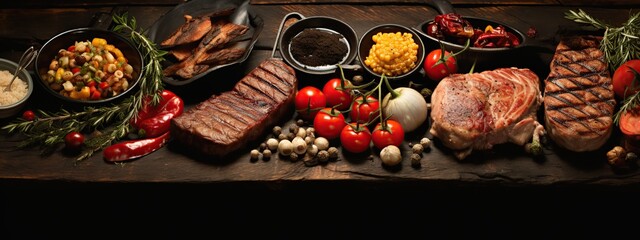 Flyer or banner design for grill restaurant, sale and promotion campaign.