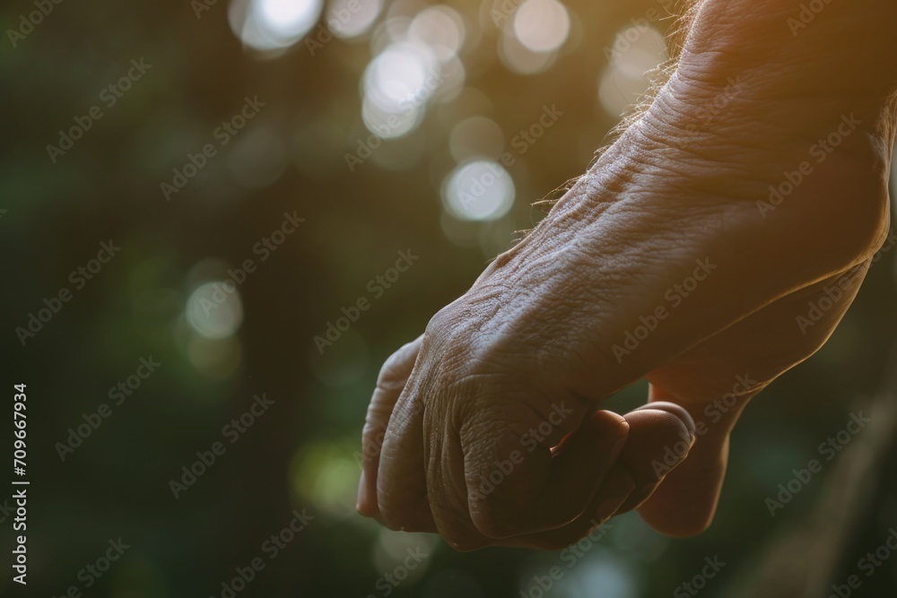 Poster a close-up image showing a person holding another person's hand. this picture can be used to portray