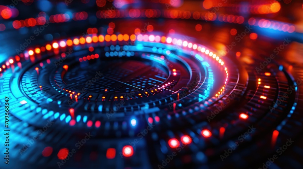 Aufkleber A digital image featuring a circle of lights. Suitable for various graphic design projects