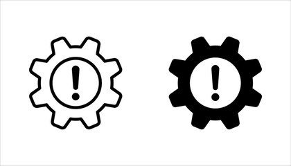 thin line failure icon set with broken operational process. concept of repair or maintenance symbol. vector illustration on white background