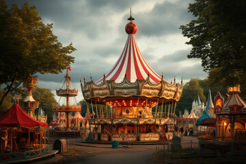 Carousel in an amusement park
