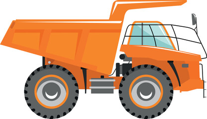 Dump Truck Icon in Flat Style. Vector Illustration