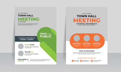town hall meeting flyer design template 