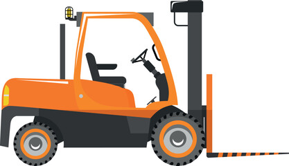 Wheel Forklift Icon in Flat Style. Vector Illustration