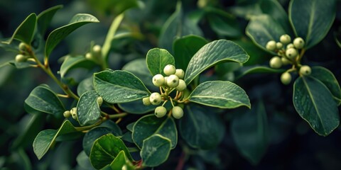 Fototapeta premium A detailed view of a plant with lush green leaves. This image can be used to depict nature, gardening, or the beauty of plants in general