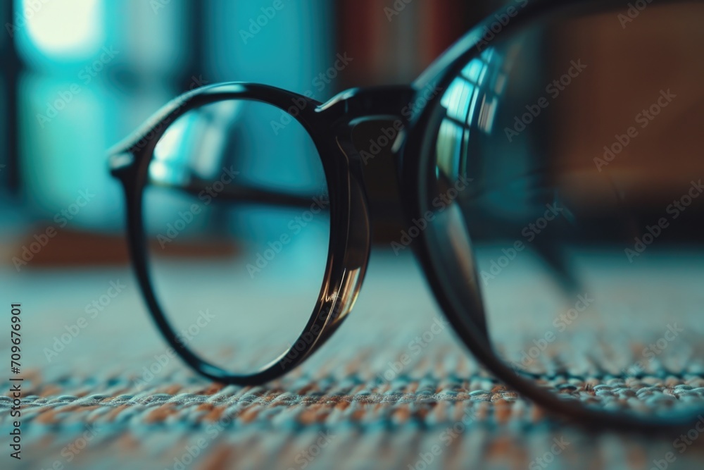 Poster glasses sitting on top of a table, suitable for various concepts and themes