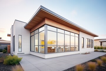 modern minimalist home with large windows