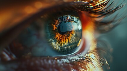 A close up view of a person's eye. Can be used for various purposes