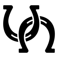 horseshoe glyph icon - obrazy, fototapety, plakaty