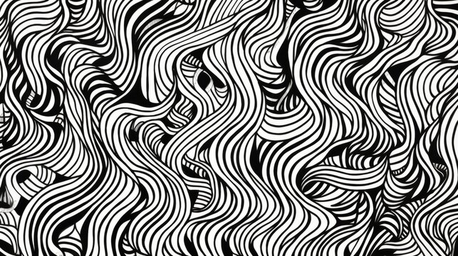 Minimalistic pattern of black lines in vector style