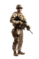 Solitary Soldier Isolated on transparent Background