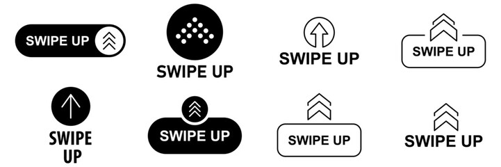 Swipe Up For Social Media Stories. Arrow Up Icon