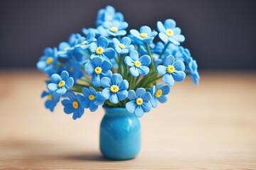 blue plasticine forgetmenots bunched together