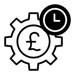 Pound setting solid glyph icon