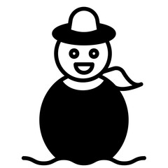 Snowman solid glyph icon