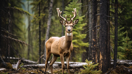 Female Elk or Wapiti of one of the largest specie