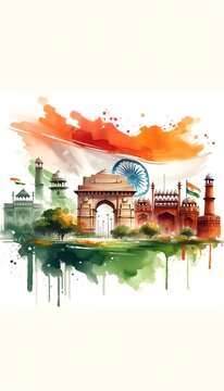 India republic day watercolor background.