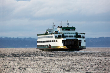 4K Ultra HD Image: Passenger and Car Ferry in Puget Sound, Washington State USA - Maritime...
