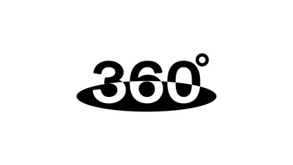 360 degrees, black isolates silhouette