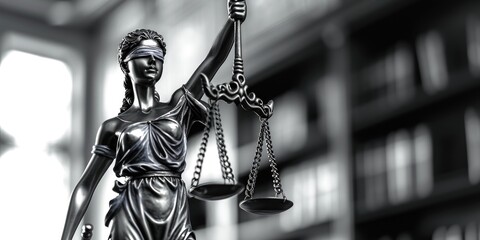 Lady Justice holding a sword. Perfect for legal, justice, and law-related concepts - obrazy, fototapety, plakaty
