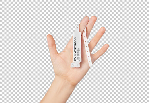 Mockup of person holding customizable plastic ID