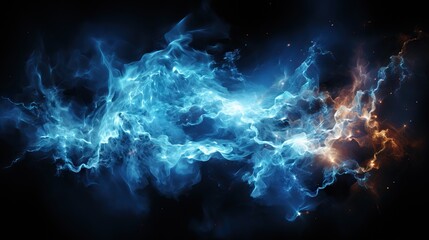 Abstract blue energy with dynamic light effects on dark background - obrazy, fototapety, plakaty