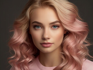 Fototapeta premium portrait of a woman with long hair. model photography