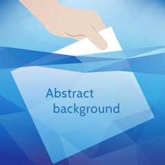 Abstract background: paper in blue water. Vector illustration