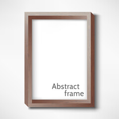Wooden abstract frame. Vector illustration