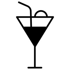 Cocktail solid glyph icon