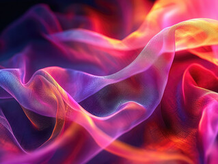 Obraz premium Abstract background with smooth movement of purple, yellow, orange, pink, black.