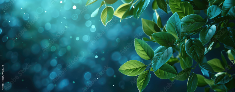 Sticker fresh foliage background