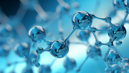 Molecule or molecular chain or molecular structure - Topic microbiology or chemistry - obrazy, fototapety, plakaty