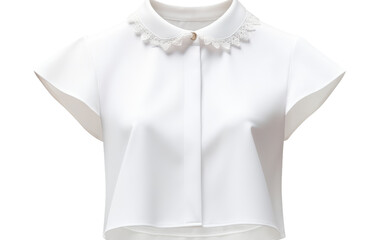 Peter Pan collar blouse isolated on transparent Background