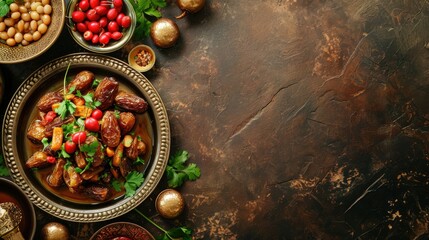 Elevated view of a Ramadan dates platter