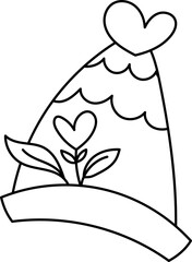 Valentine's Gnomes Cute hand drawn cartoon. cute leaves flowers