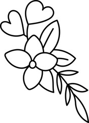 Valentine's Gnomes Cute hand drawn cartoon. cute leaves flowers