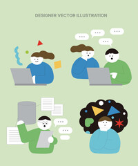 Fototapeta premium Occupation vector illustration set_Designer