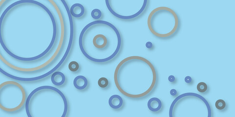  Seamless pattern of large sky radio button symbols. The pattern is divided by a line of elements of lighter tones. Vector illustration on light blue vector texture with disks.