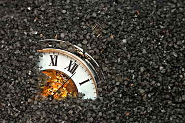 Close-Up 4K Ultra HD Image of Stopwatch Buried in Sand